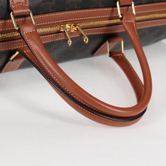 CELINE Triomphe Boston Bag Pvc Leather Black Gold - Picture 7 of 13